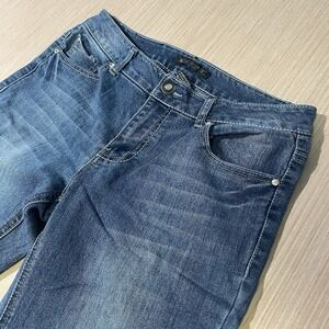 Baccini Women's Boot Cut Med Wash Embellished Mid Rise Y2K Jeans Size 8 (32x32)